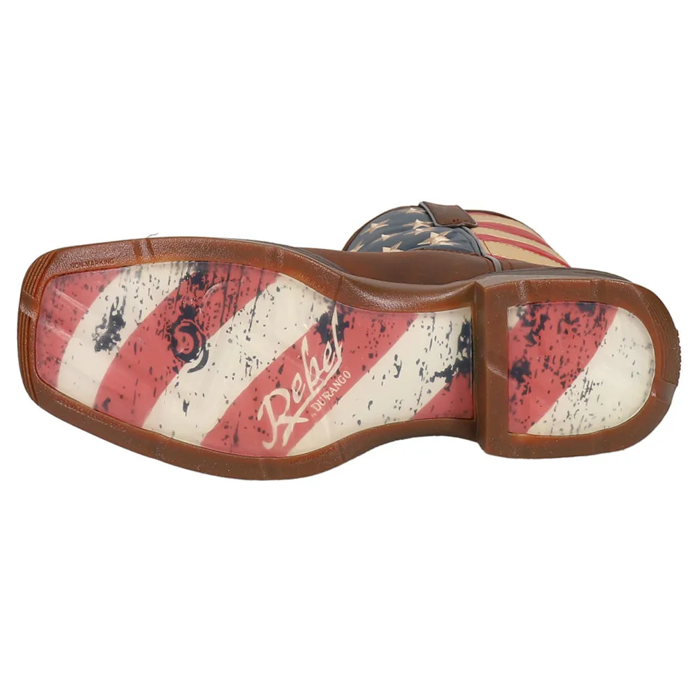 Rebel Patriotic Pull On Square Toe Boots