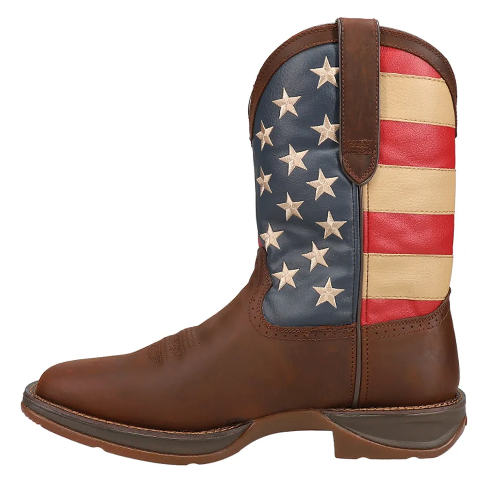 Rebel Patriotic Pull On Square Toe Boots