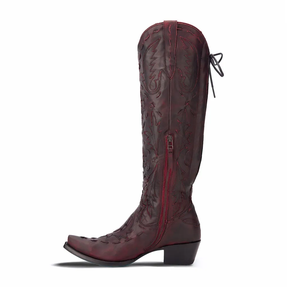 Reverie Overlay Corset Tooled-Inlay Snip Toe Cowboy Boots