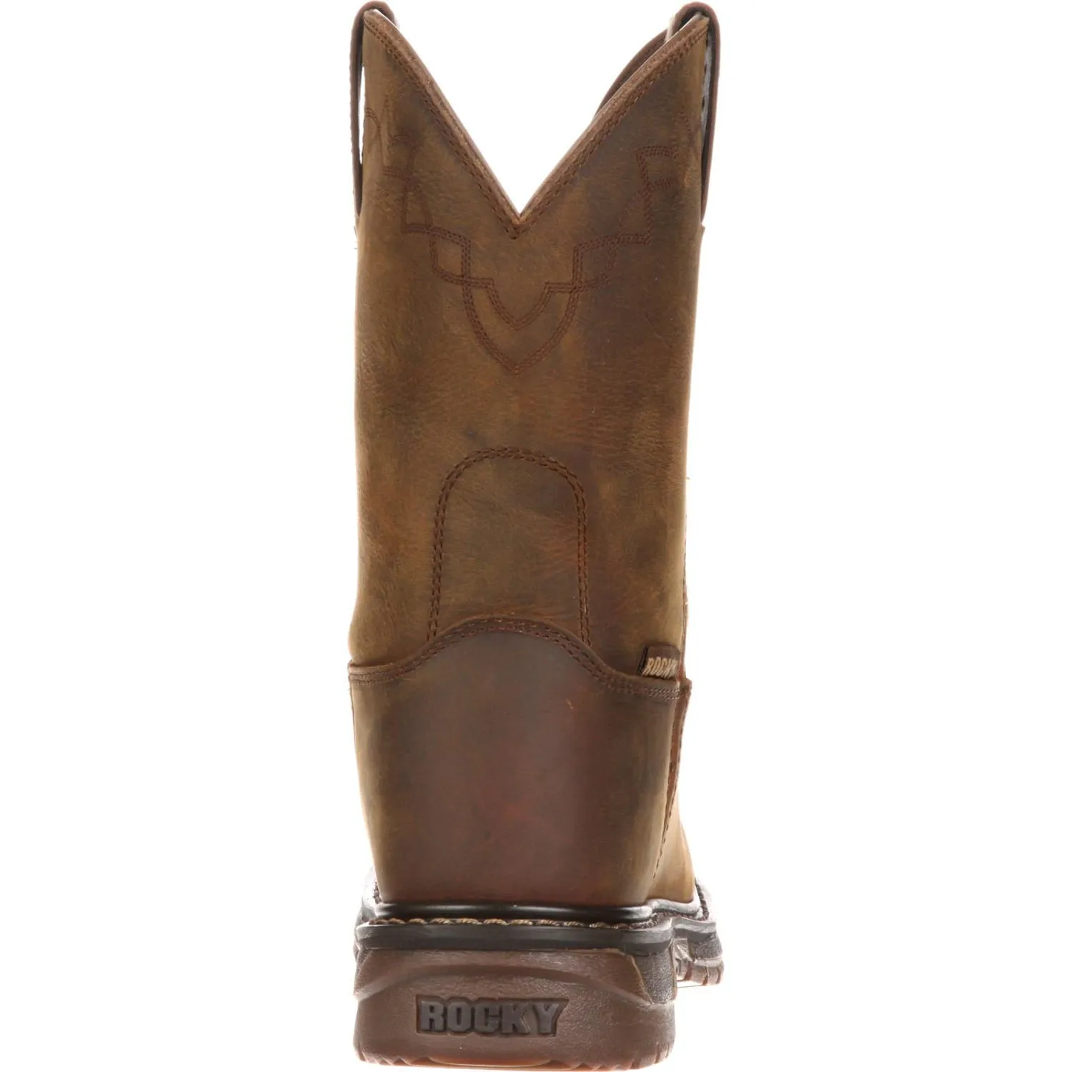 Rocky Mens Trail Brown Leather Original Ride Roper Cowboy Boots