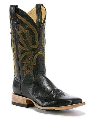 Rod Patrick Black Bison Broad Square Toe Boots