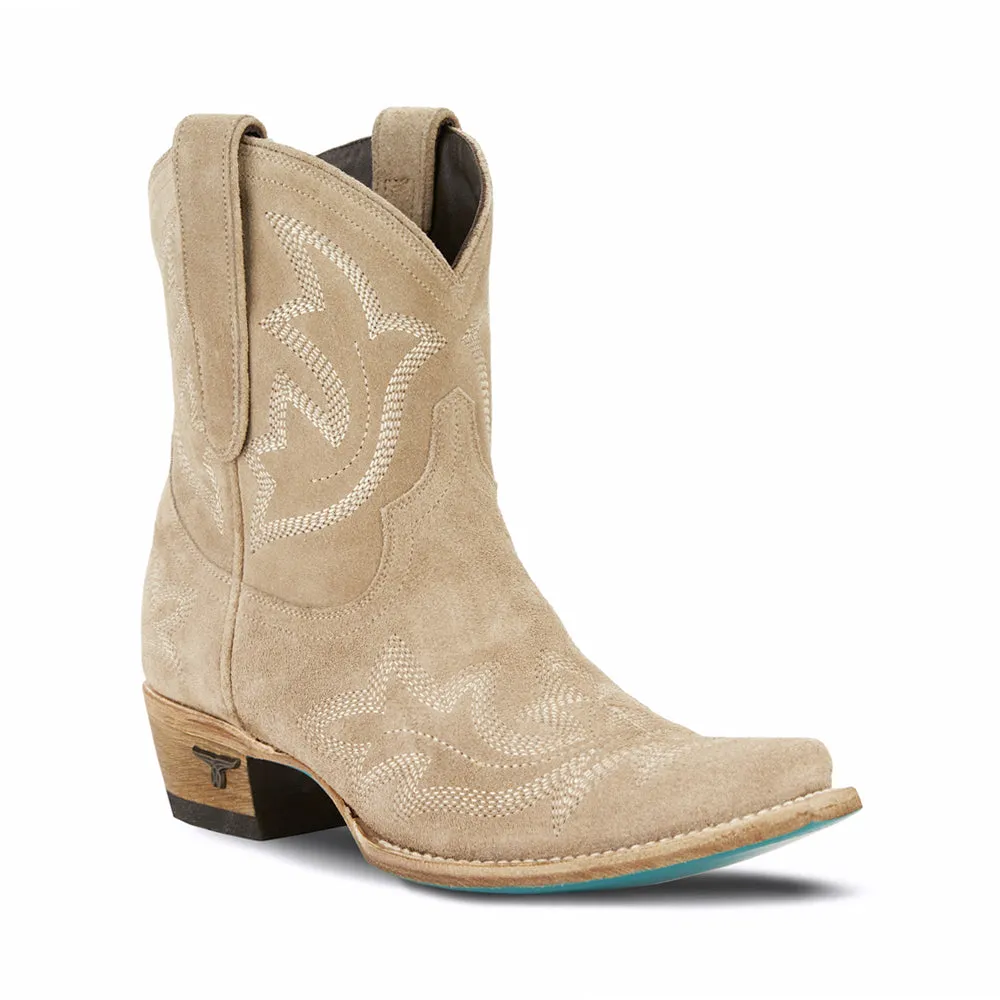 Saratoga x West Desperado Suede Embroidered Snip Toe Cowboy Booties