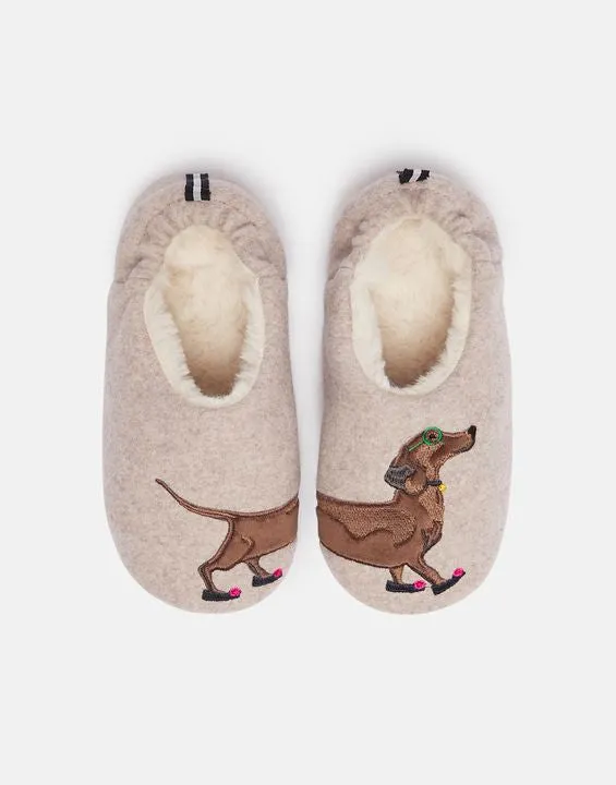 Sausage Dog Applique’ Felt Mule Slippets - Select Size