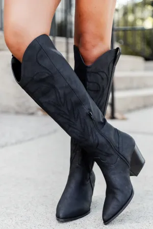 Shania Black Cowboy Boots