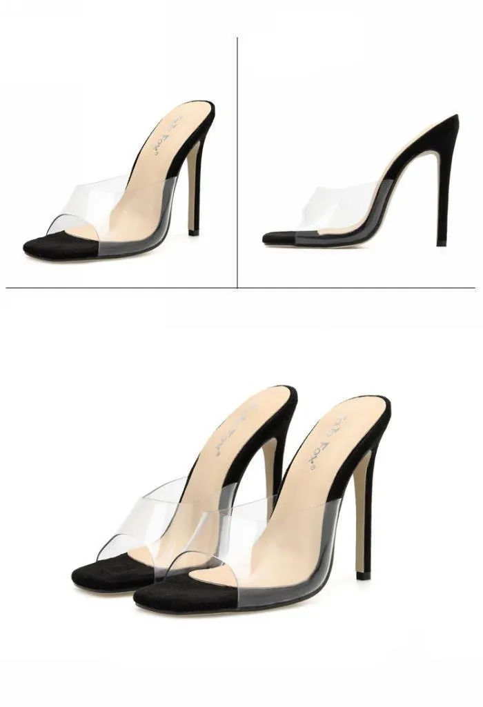 Simplest Clear Mule Heels