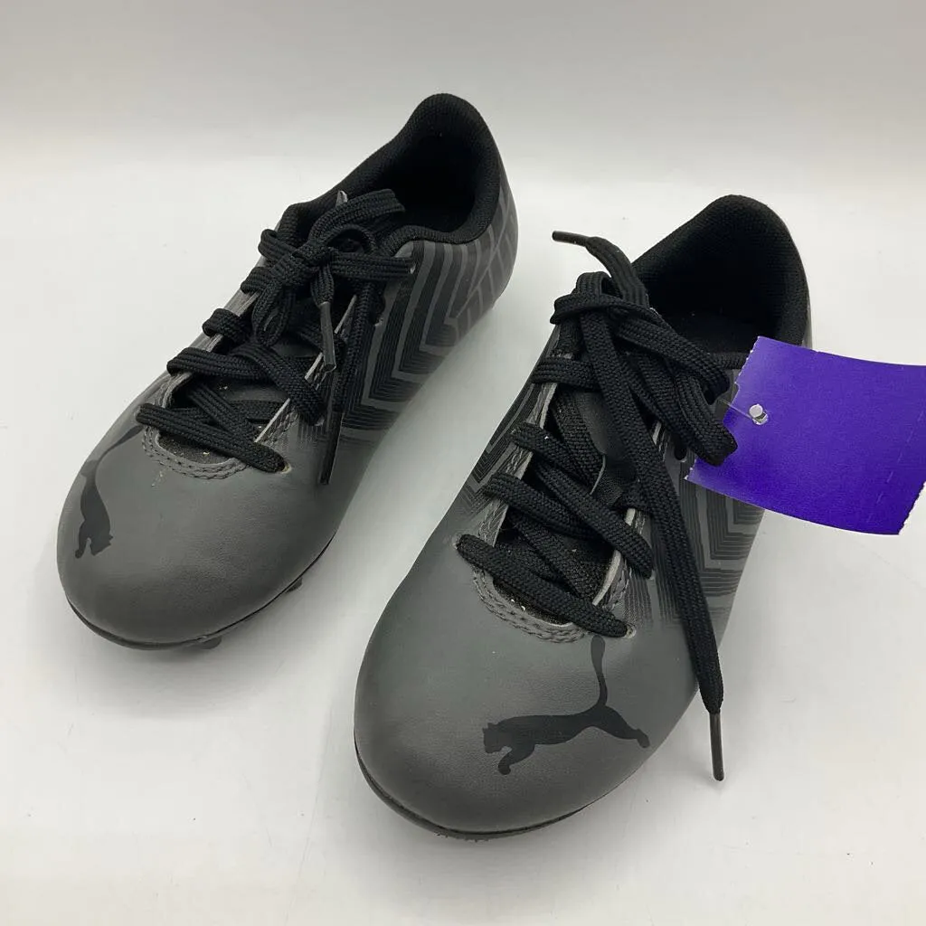 Size 11: Puma Grey/Black Lace-Up Soccer Cleats