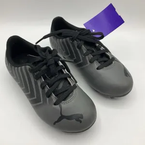 Size 11: Puma Grey/Black Lace-Up Soccer Cleats