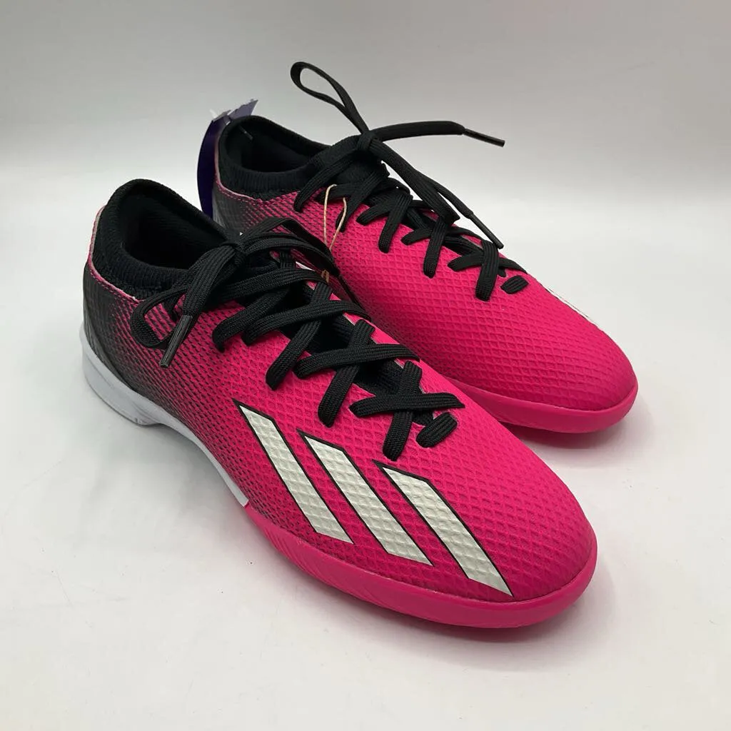 Size 3.5Y: Adidas Pink & Black Lace-up Futsal/Indoor Soccer Cleats NEW