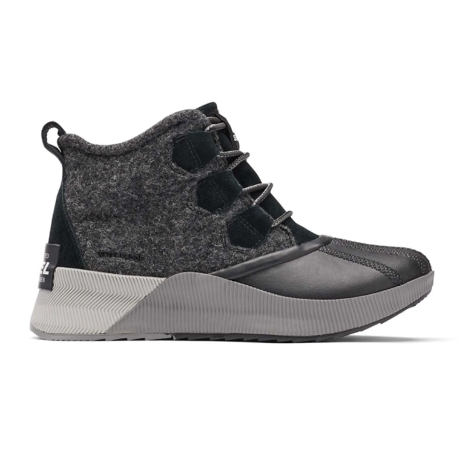 Sorel Out 'N About III Classic Waterproof Ankle Boot (Women) - Black Suede/Sea Salt Felt