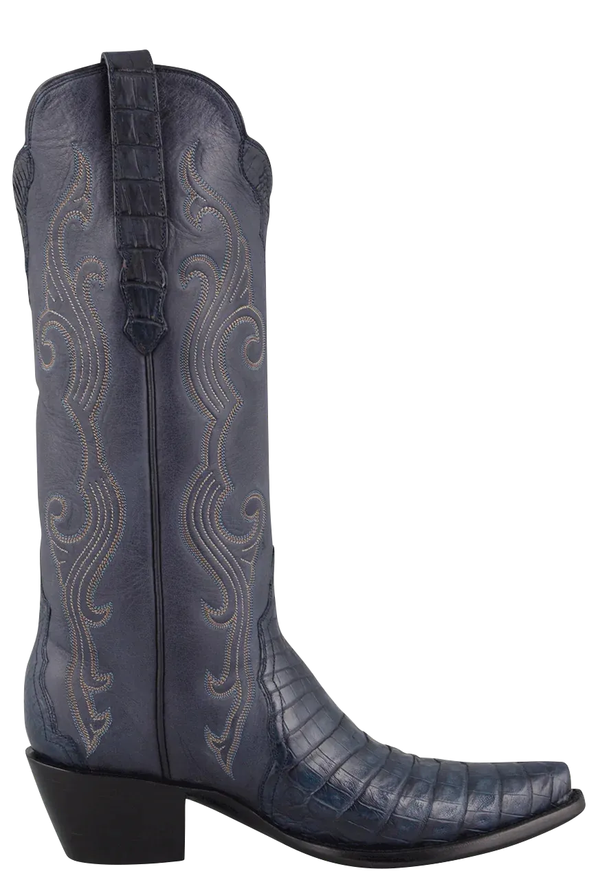 Stallion Caiman Gallegos Cowgirl Boots - Navy