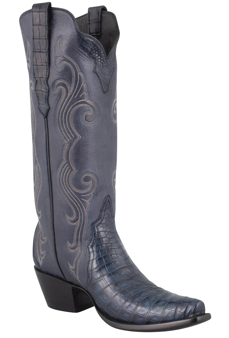 Stallion Caiman Gallegos Cowgirl Boots - Navy