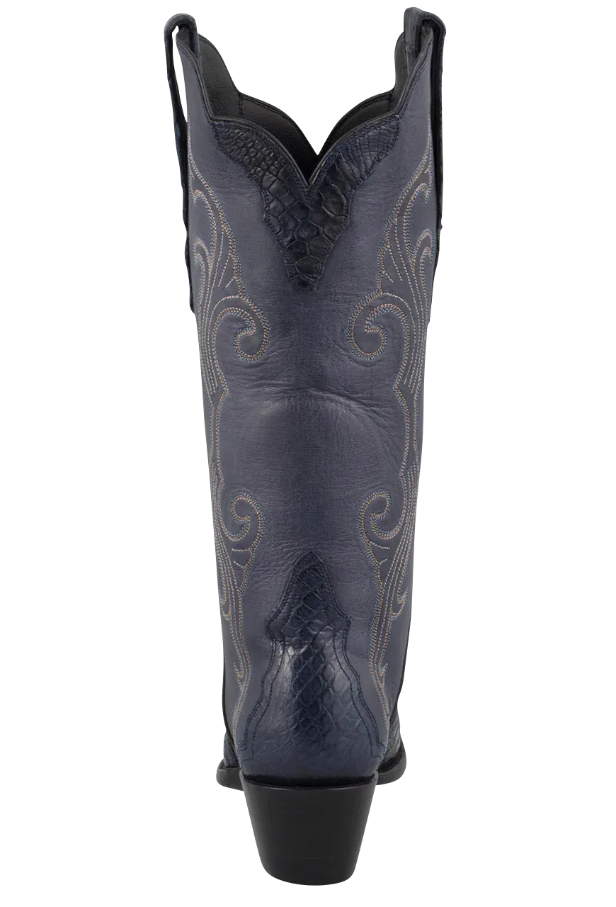 Stallion Caiman Gallegos Cowgirl Boots - Navy