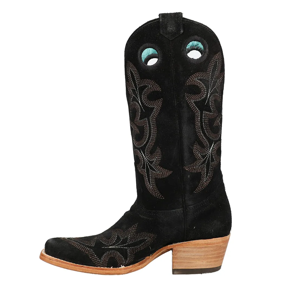 Suede Embroidery Square Toe Cowboy Boots