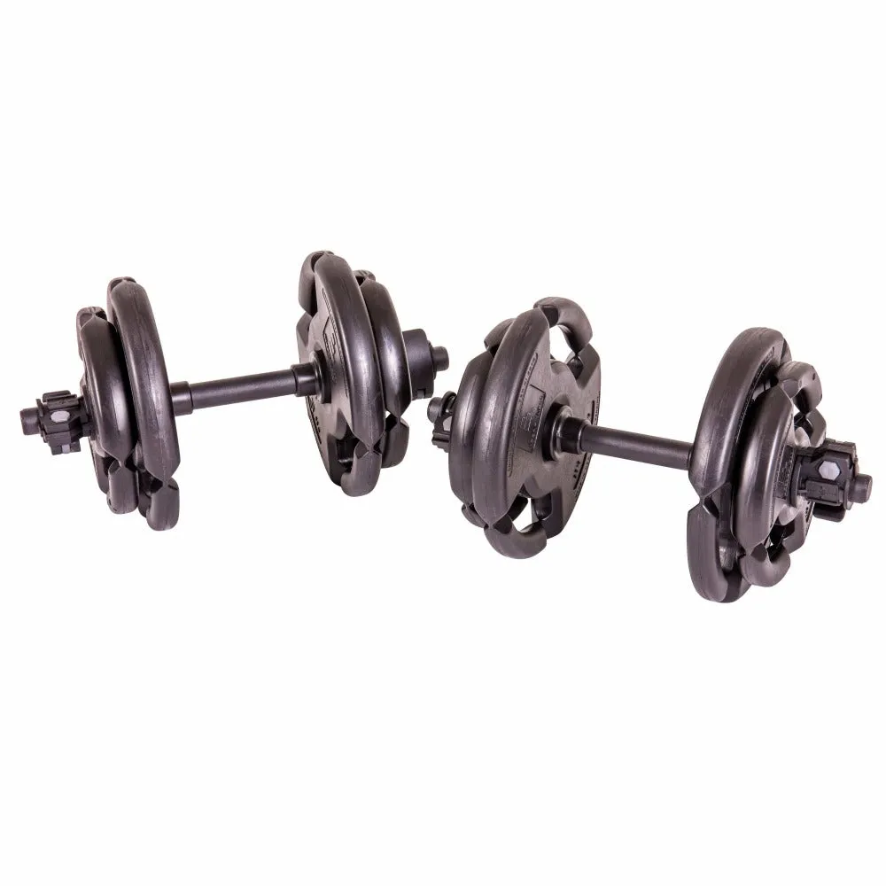 The Step Fitness Adjustable Dumbbell Set 35lbs with Dumbbell Bar, Collars, and Weights