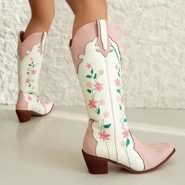 Uniwim Gift Canyon Town Floral Cowboy Boots