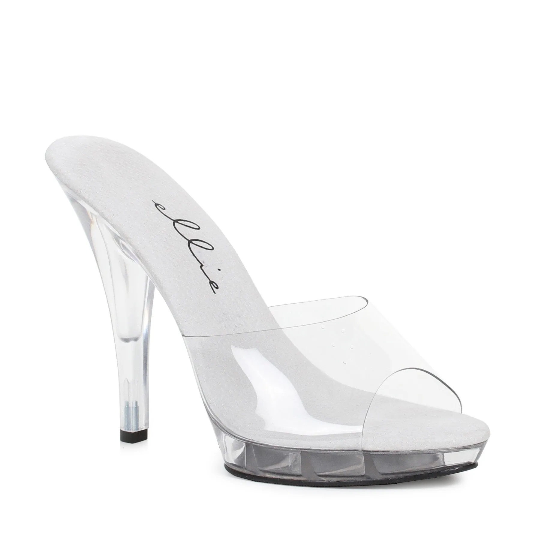 Vanity-521 Clear Wide Width Mule 5" Heel Sandals