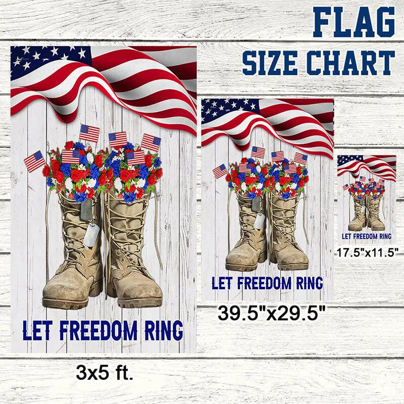 Veteran Boots Flag Thank You Veterans Let Freedom Ring