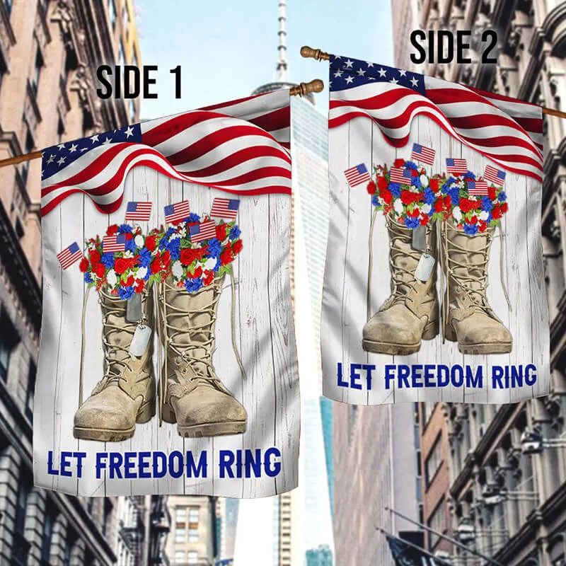 Veteran Boots Flag Thank You Veterans Let Freedom Ring