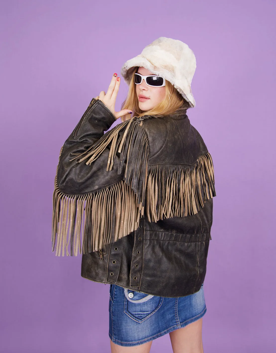 Vintage cowboy fringe jacket