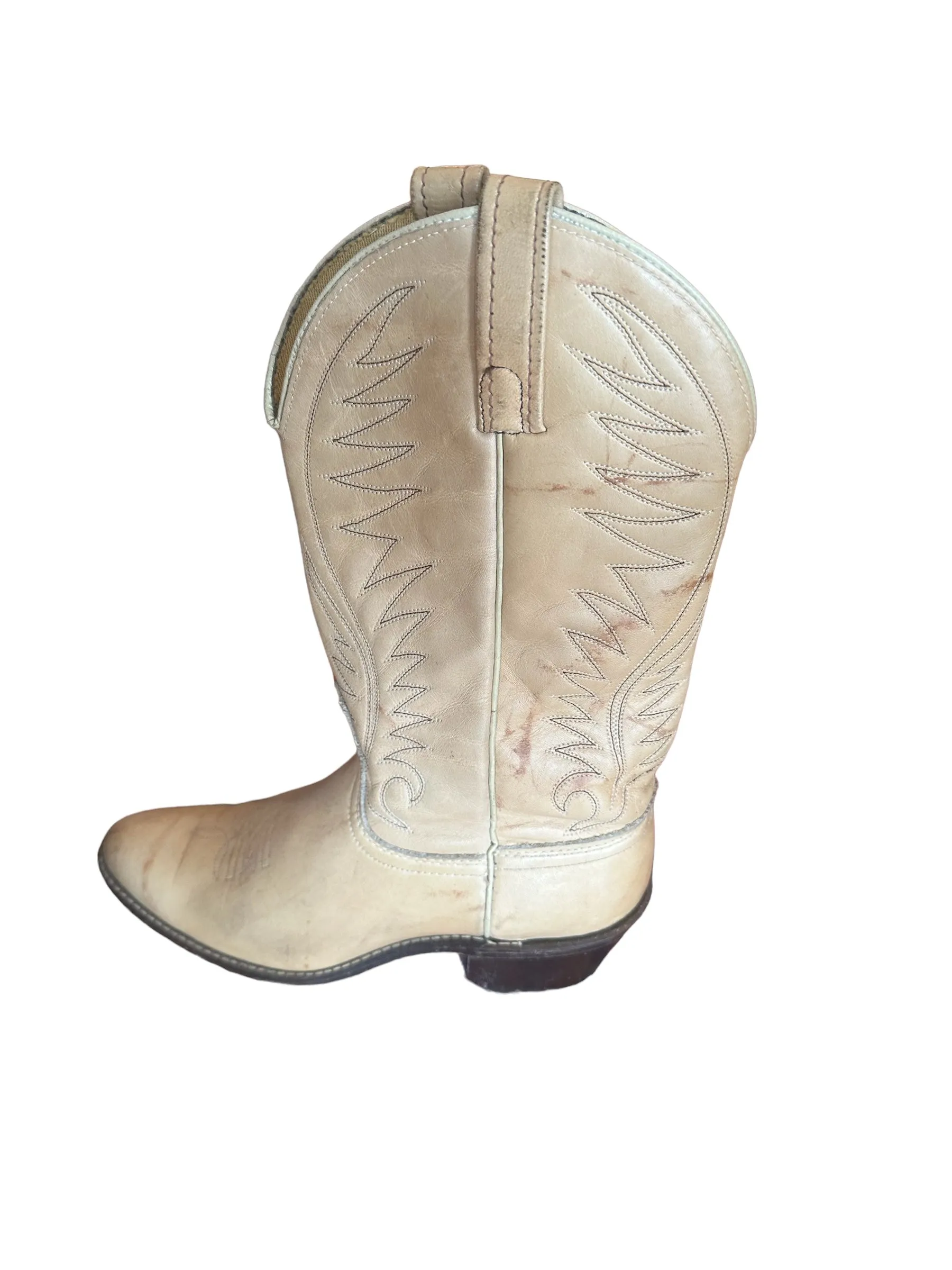 Vintage Women's Cowboy Boots - Bone