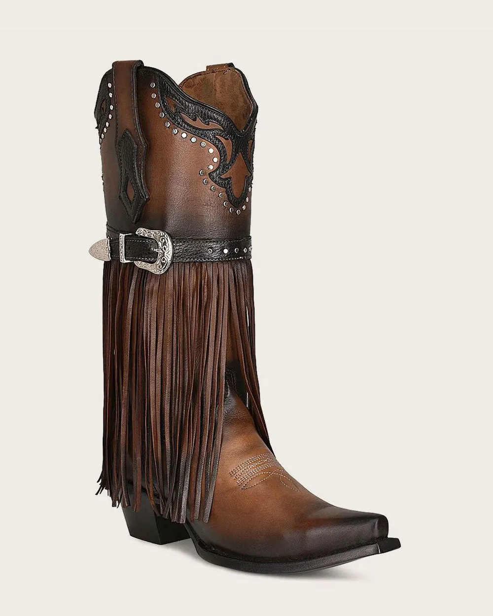 Western Style brown bovine boot