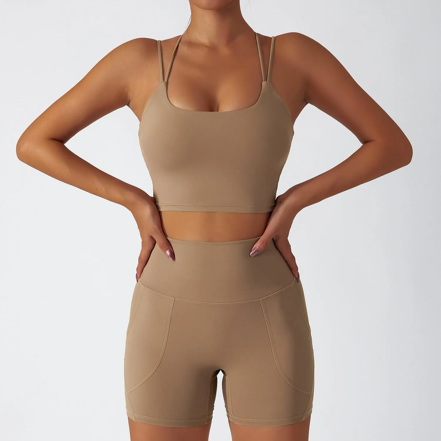 wholesale high waist short workout sets