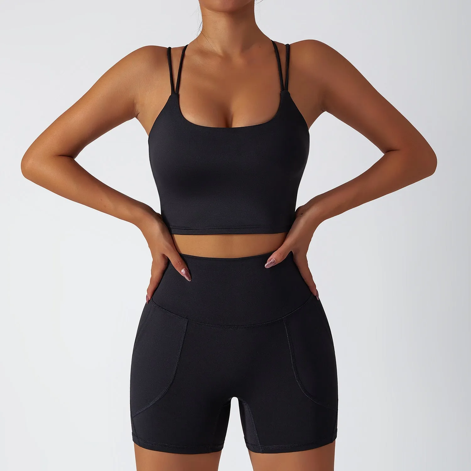 wholesale high waist short workout sets