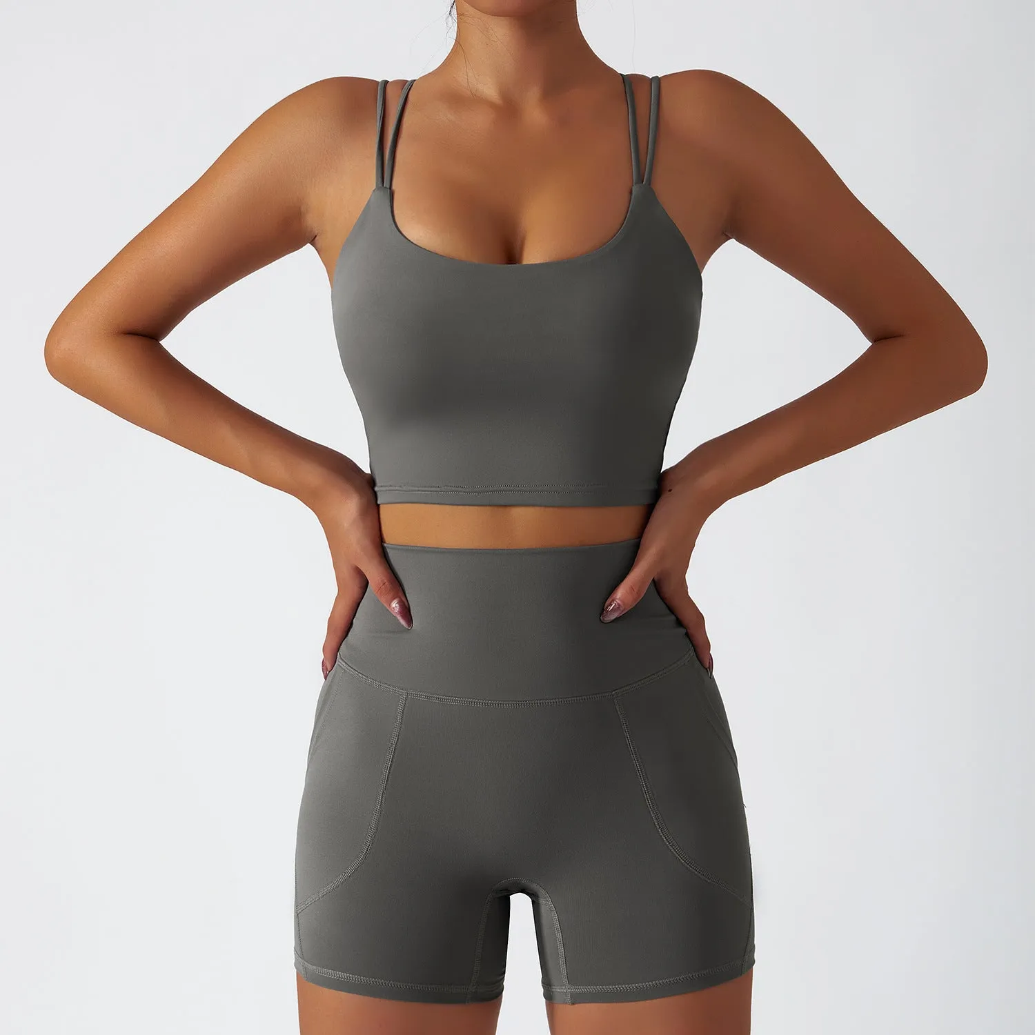 wholesale high waist short workout sets