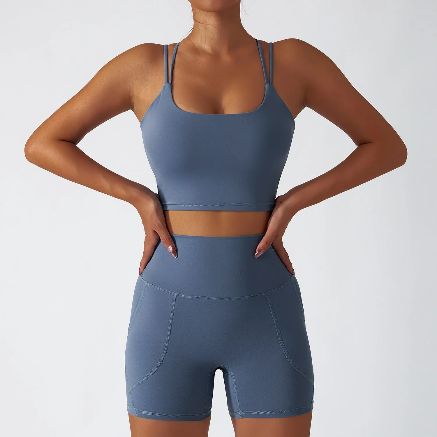 wholesale high waist short workout sets