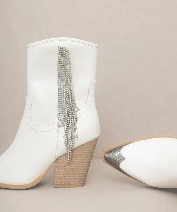 Wild One Rhinestone Fringe Cowboy Boots