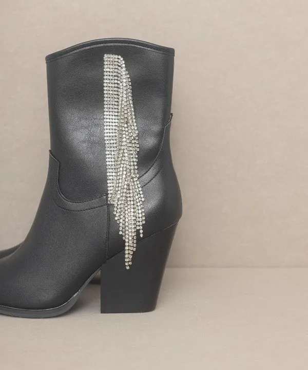 Wild One Rhinestone Fringe Cowboy Boots