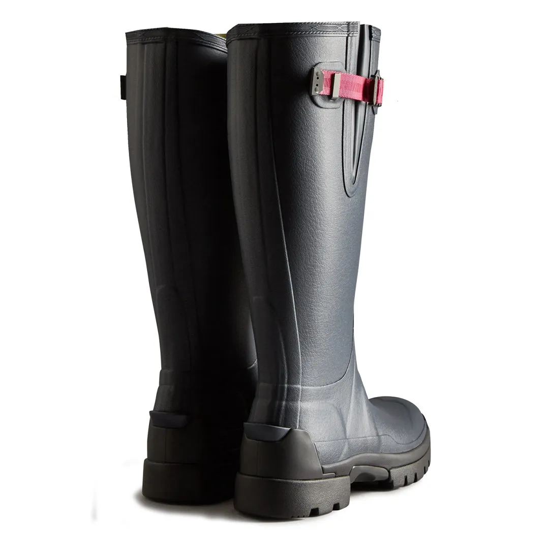 Women's Balmoral Adjustable Neoprene Lined Wellington Boots - Navy/Peppercorn by Hunter