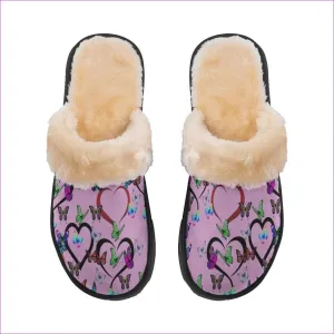 Women's Butterfly Love Home Plush Slippers