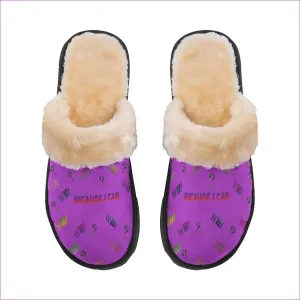 Women's "Because I Can" Home Plush Slippers