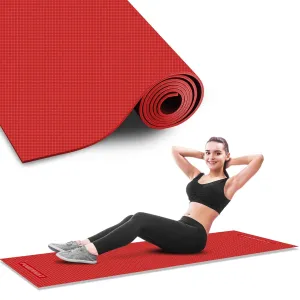 YE6-1.1-RD 6mm Thick Premium Exercise Yoga Mat for Gym Workout [Ultra-Dense Cushioning | Tear Resistance & Water Proof] Eco-Friendly Non-Slip Yoga Mat for Gym and Any General Fitness